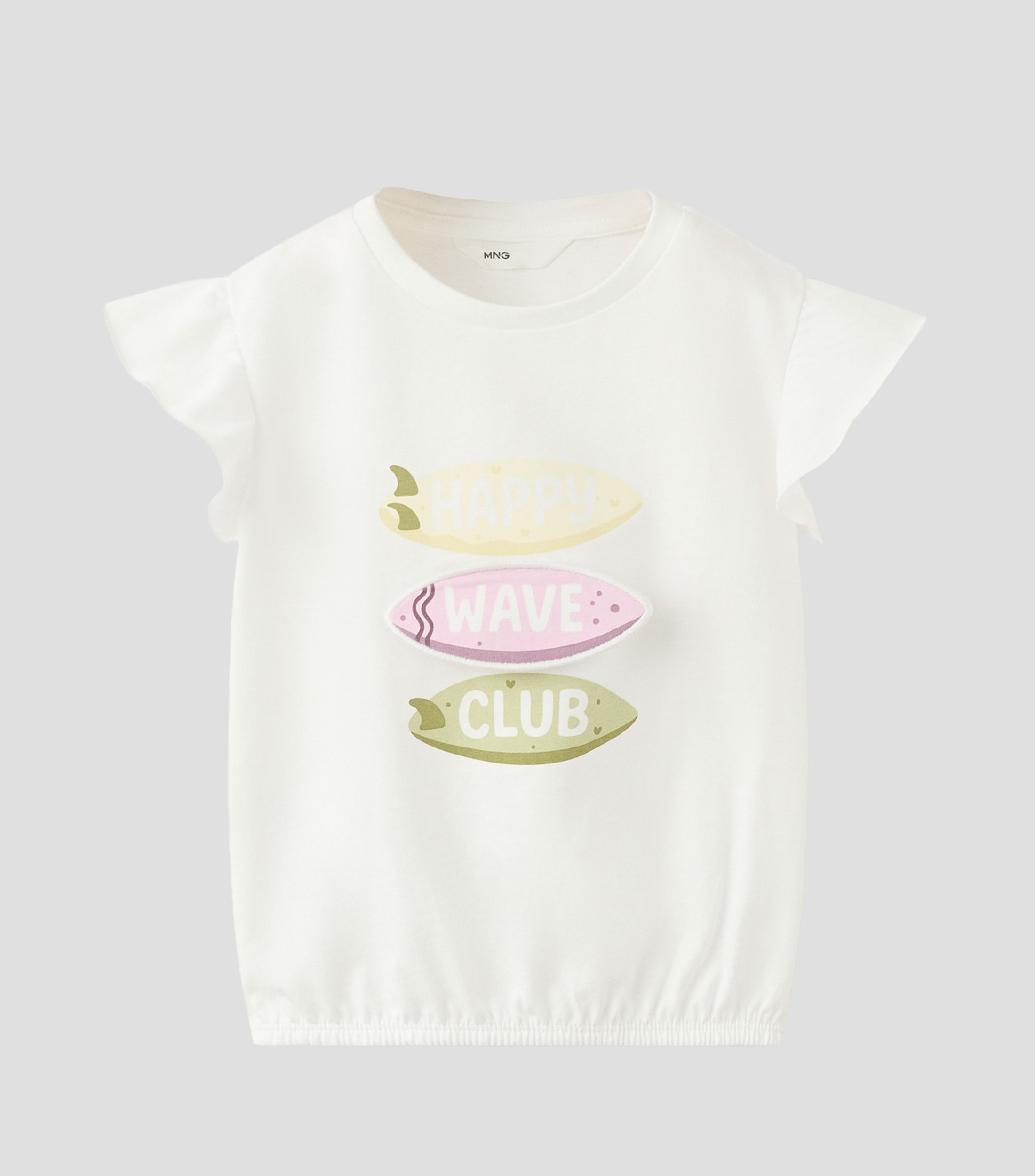 Playera cuello redondo manga corta estampada Niña
